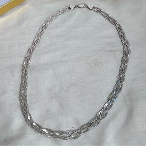 NWOT 18” Sterling Silver .925 Woven Necklace w/ gift box